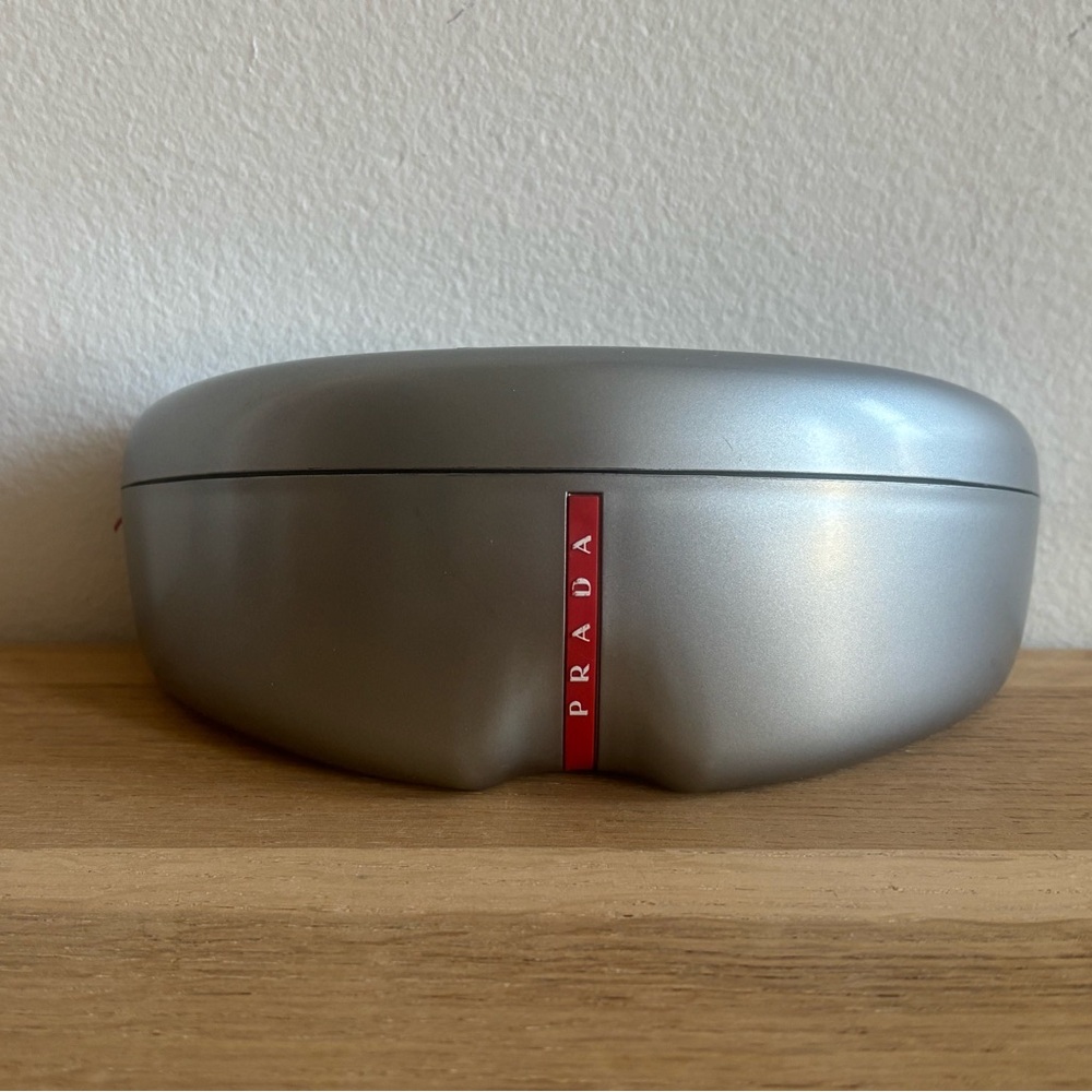 Prada Red Stripe Silver Eyeglass Case